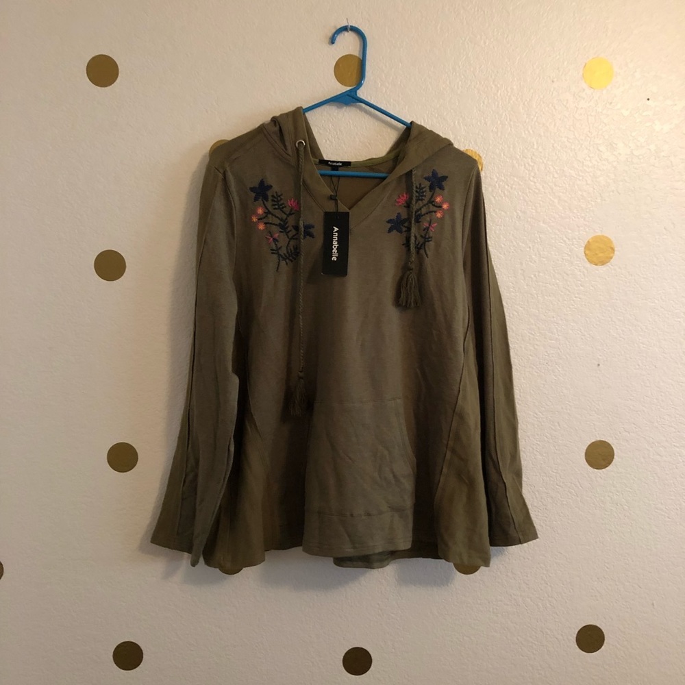 Annabelle embroidered trapeze hoodie medium
